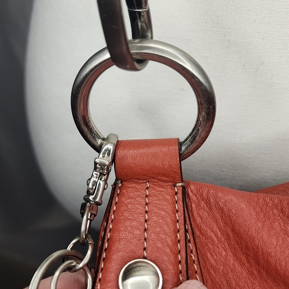 B Makowsky Genuine Leather Shoulder/Crossbody Purse in Orange - Picture 12 of 16